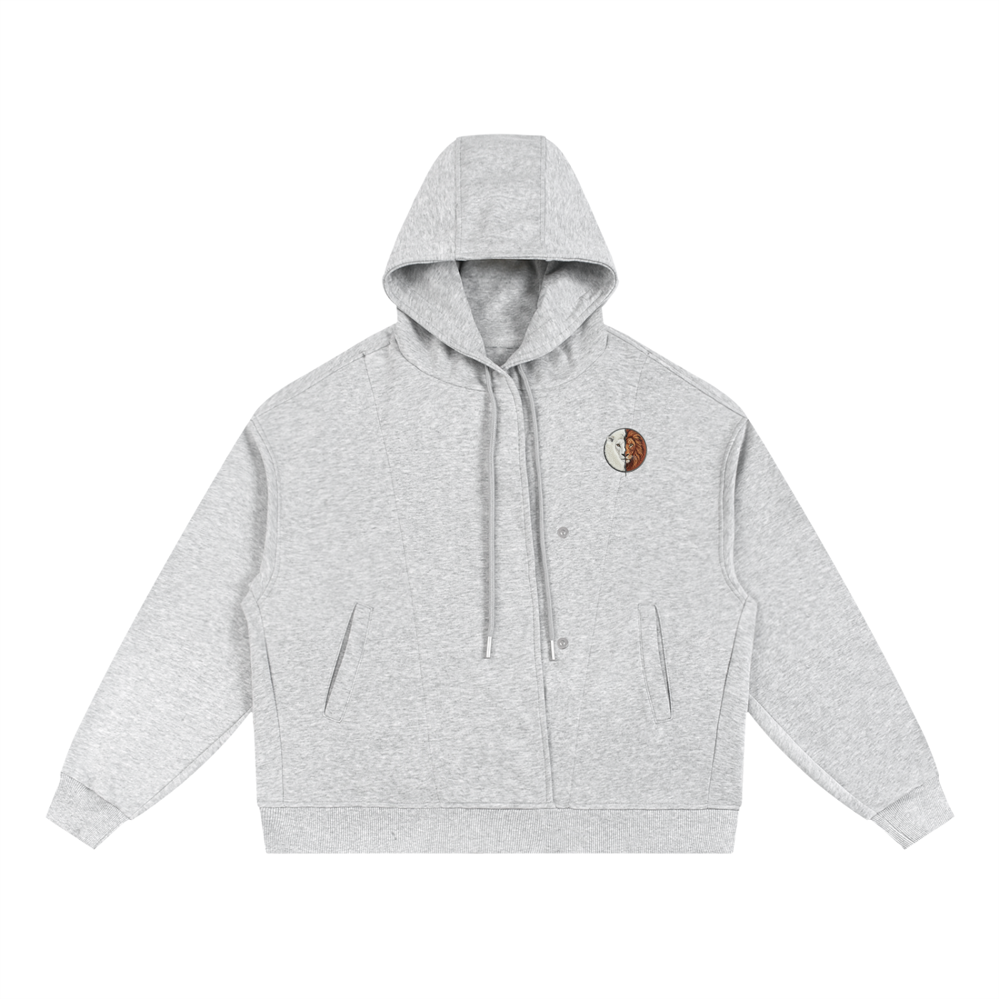 Kingdom Boxy Button Placket Hoodie