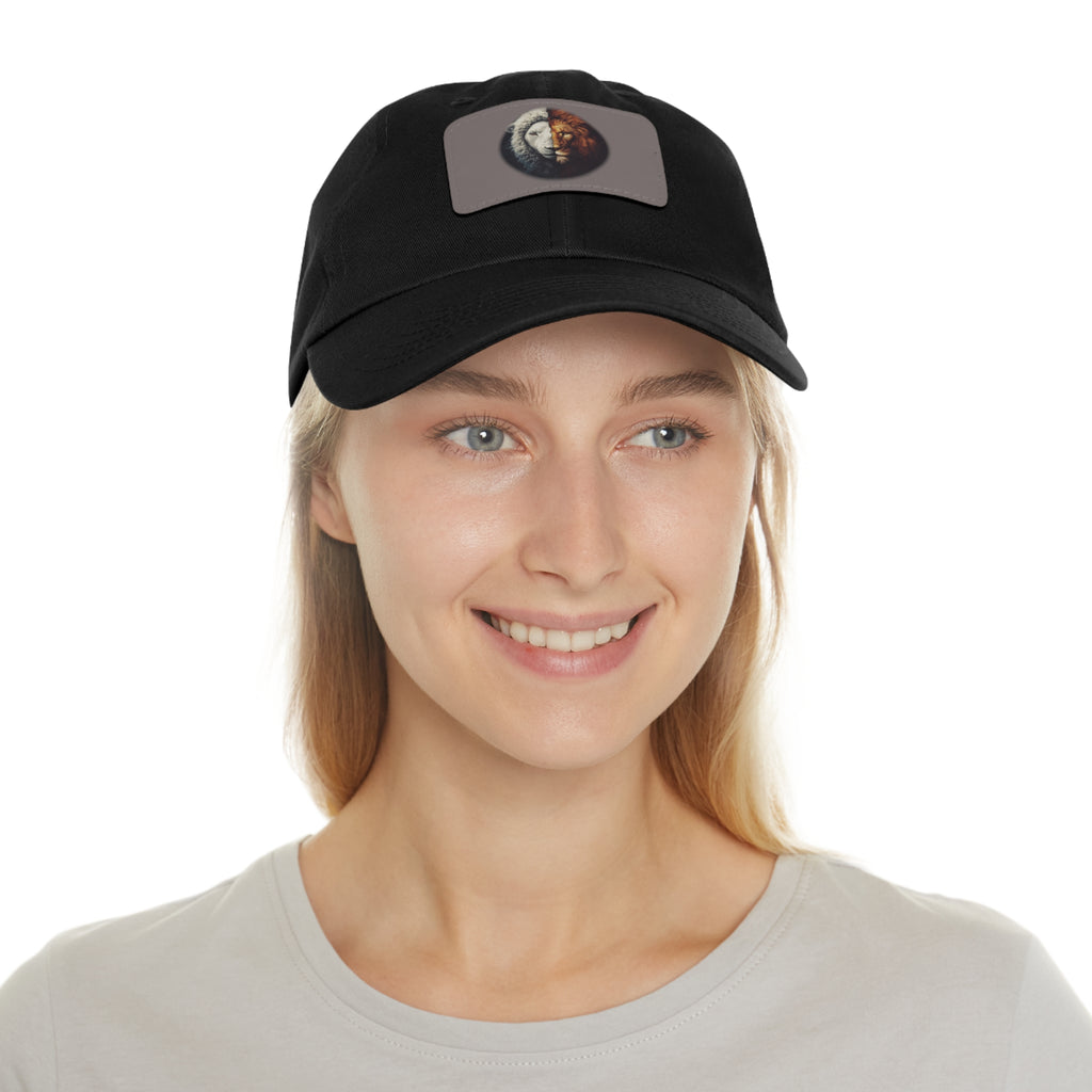 Lamb I Lion Face Leather Patch Dad Hat