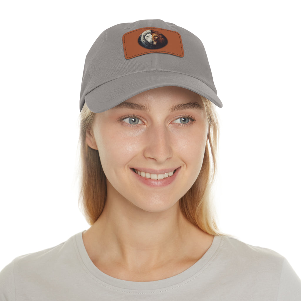 Lamb I Lion Face Leather Patch Dad Hat