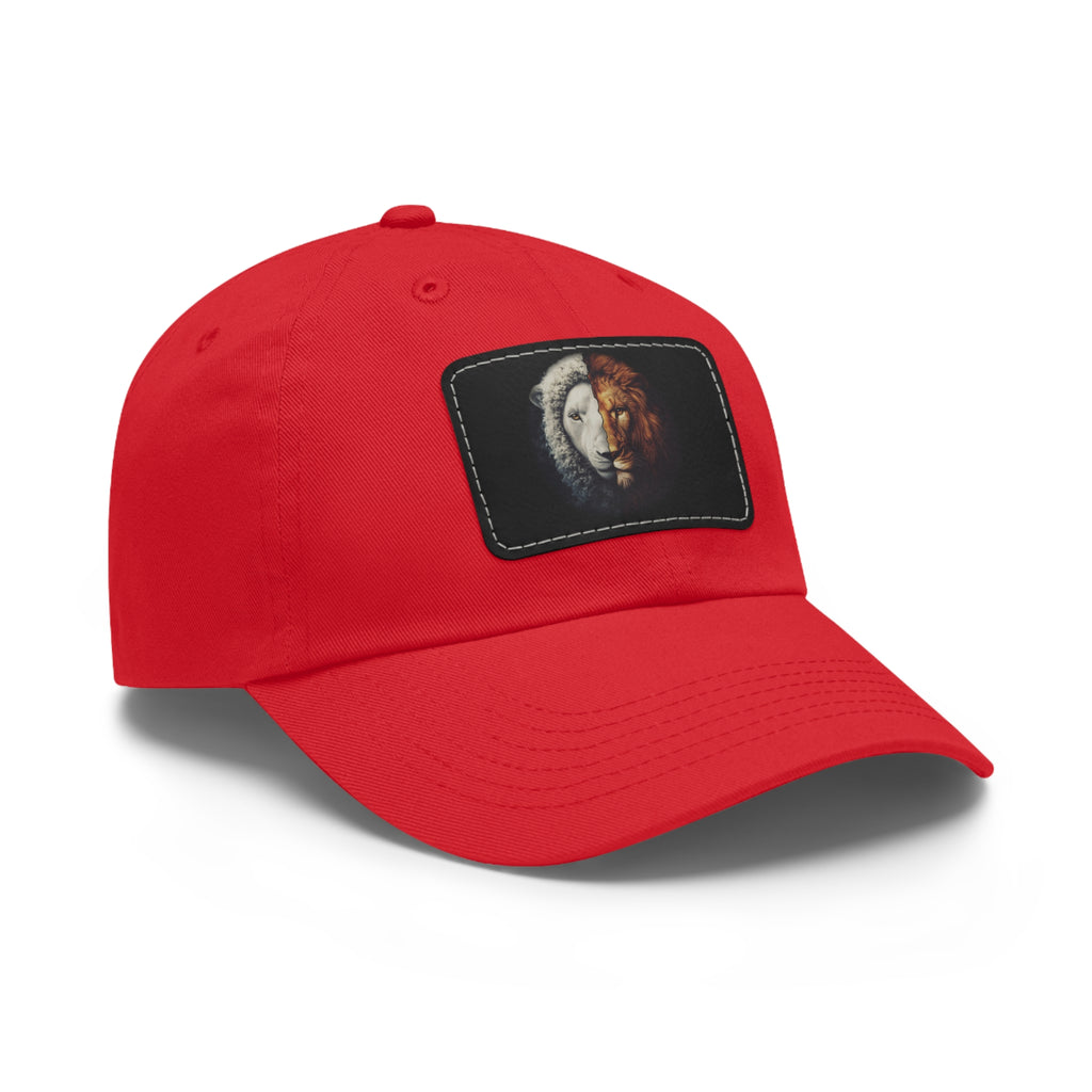 Lamb I Lion Face Leather Patch Dad Hat