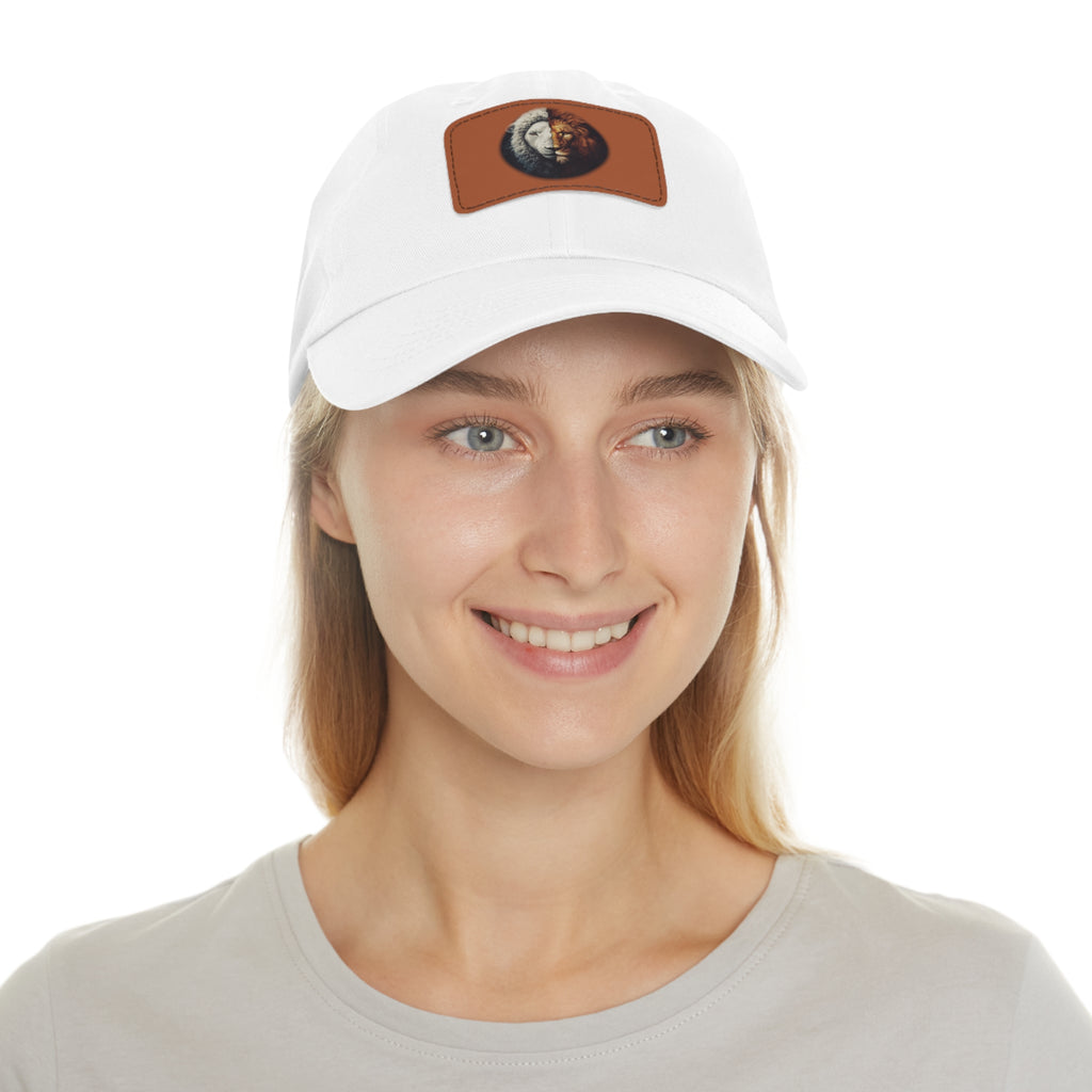 Lamb I Lion Face Leather Patch Dad Hat